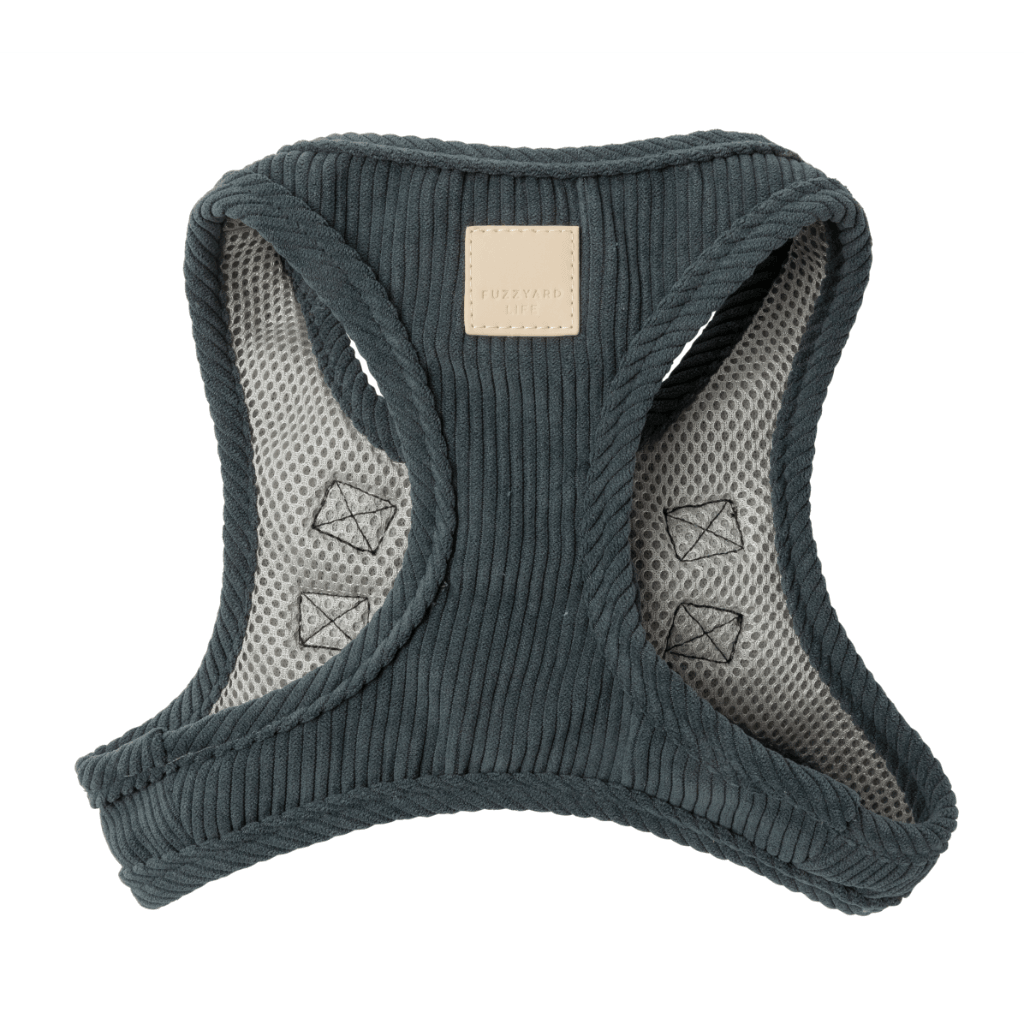 Slate Grey - Arnés Step In de pana FuzzYard Life