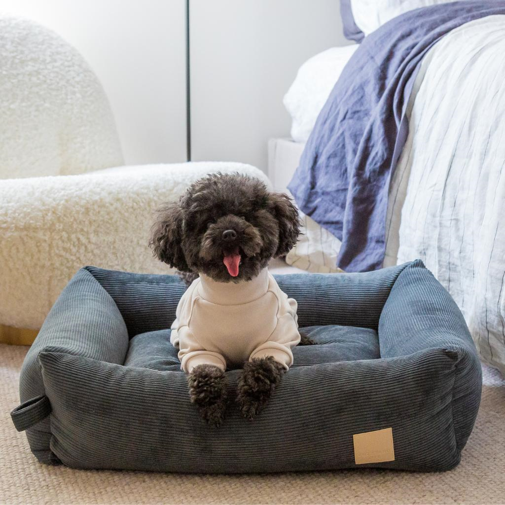 Slate Grey - Letto per cani FuzzYard Life in velluto a coste