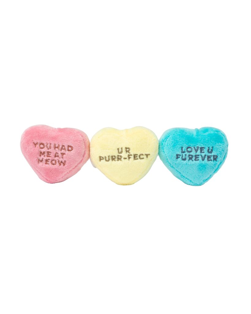 Candy Hearts (3 on a String) - Cat Toy